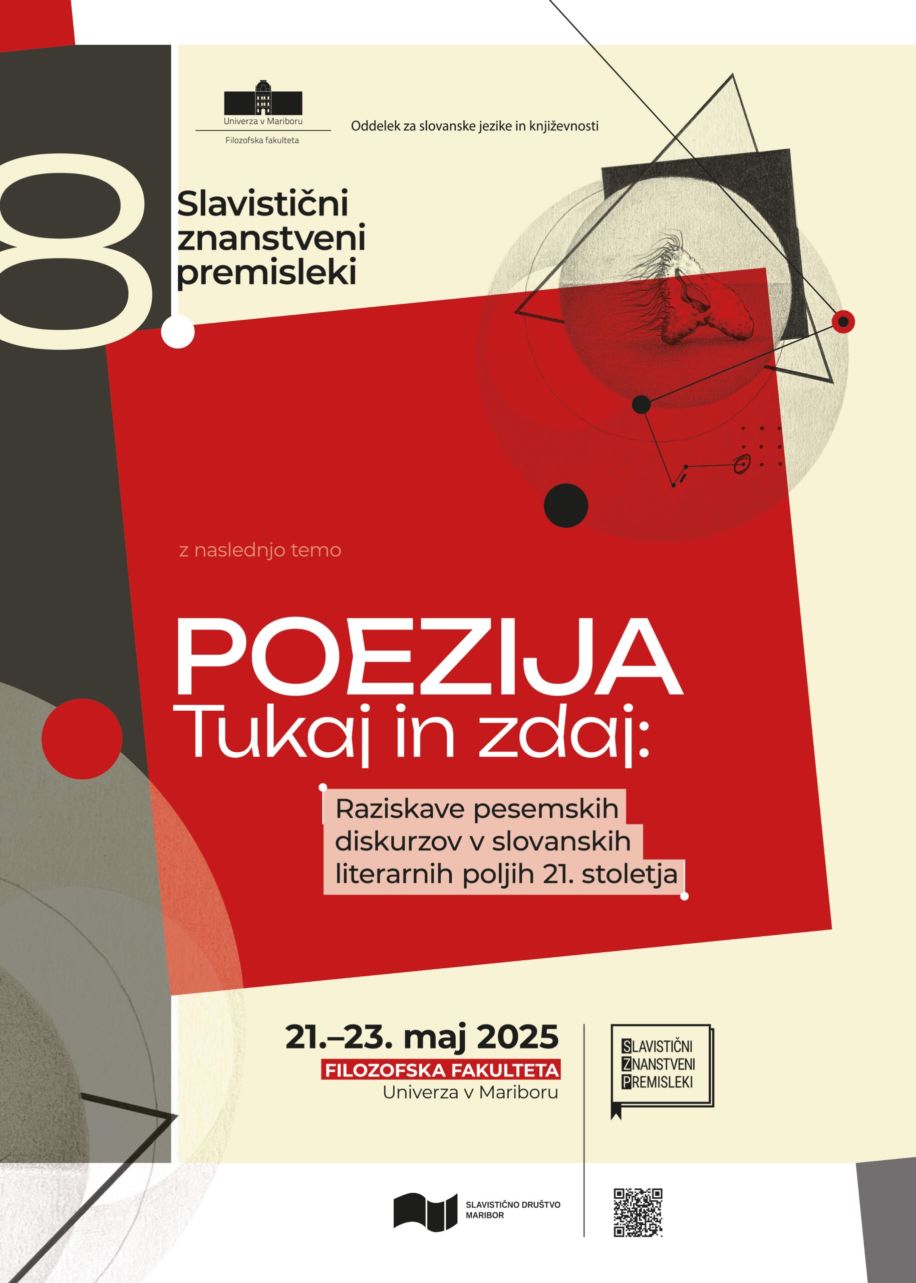 Plakat Poezija Tukaj in zdaj - 8. slavistični znansvetni premisleki